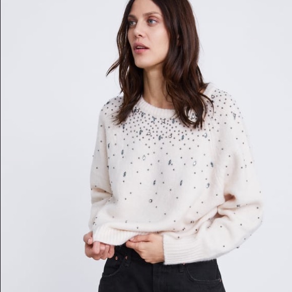 Zara | Sweaters | Zara Beaded Oversized 